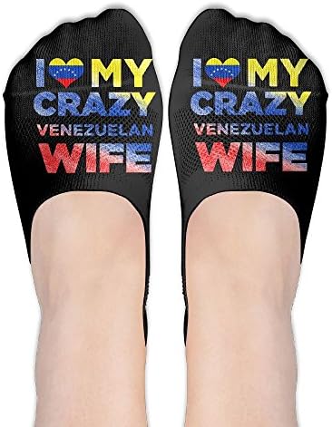I Love My Crazy Venzuelan Wife Cute Socks Boat Low Cut Thin No Show Deodorant Sock Non Slip For Women