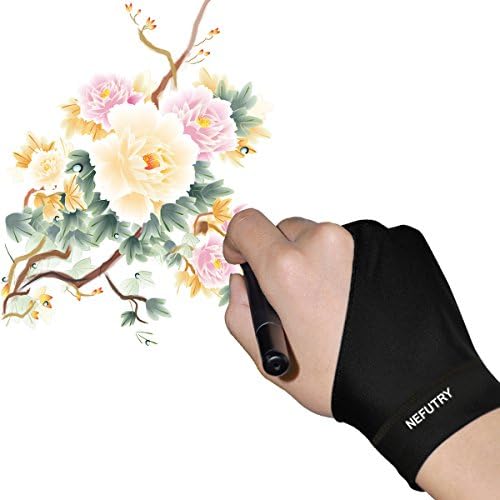 NEFUTRY Two Fingers Artist Glove Drawing Glove for Graphic Tablet for both Right-handed and Left-handed - M size