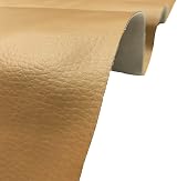 A-Express Grained Faux Leather Fabric Waterproof 5m Beige 140cm Wide view 2