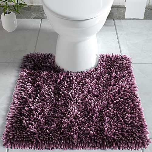 Yimobra Toilet Rugs U Shaped, Luxury Chenille Extra Thick UShaped