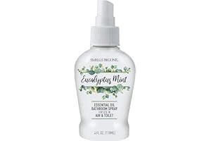 SMELLS BEGONE 4 oz Essential Oil Air Freshener Bathroom Spray - Eliminates Bathroom & Toilet Odors - Made with Essential Oils - Eucalyptus Mint Scent