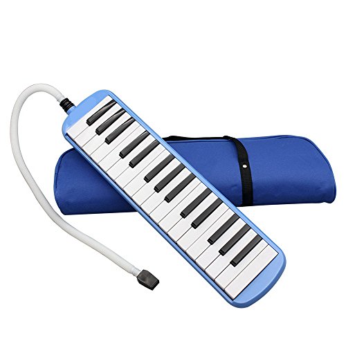 Soogo Melodica with Mouthpiece & Hose & Bag for Children 32-37 Keys (32-Key Blue)