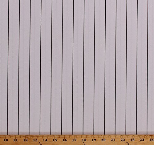 Pinstripe Black on White Athletic Jersey Mesh-Look Baseball Uniform Double Knit Fabric by the Yard (D330.02)