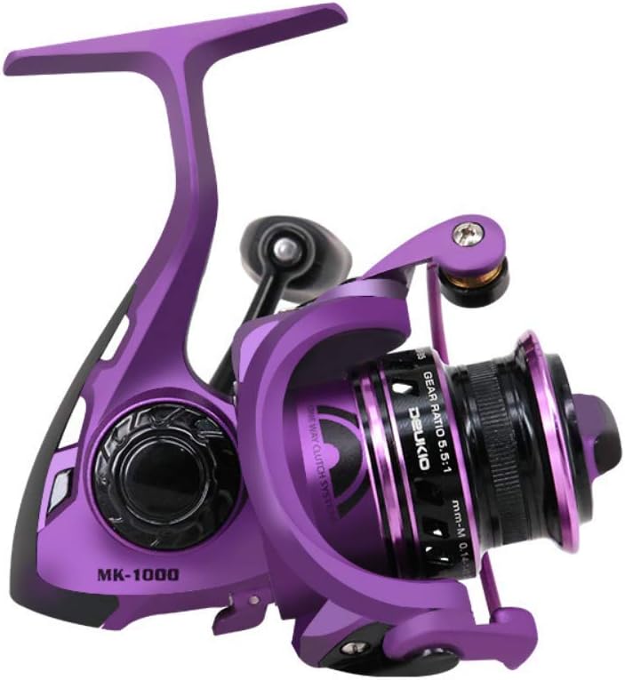 SportsInn MK1000 Purple Fishing Reels 5 BB 1 RB Spinning Reel Front Drag Reel Gear