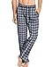 Hanes 884514588687 01000 - 01000X Mens ComfortSoft Cotton Printed Lounge Pants44; Black & White Plaid - Extra Large