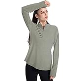 Women's UPF 50+ 1/4 Zip Pullover Sun Shirts Long Sleeve UV Protection Shirt Quick Dry Lightweight Outdoor Tops