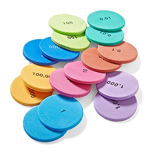hand2mind Soft Foam Place Value Disks 8 Values, Counting Chips for Kids