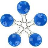 MEWTOGO Highvisibility Water-Resistent SpotLit Clip-on Pet Dog Cat Collar LED Safety Light - Luminous Pendant for Outdoor Safety Set of 5 Blue