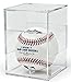 BallQube Baseball Display Case with Stand, UV Protection, Autograph Memorabilia Holder, Clear Cube for Official Size Ball - 2 Pack