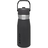 Stanley IceFlow Flip Straw Water Bottle 27 oz | Built-In Straw for Travel and Sports | Lightweight and Leak Resistant | Insulated Stainless Steel | BPA-Free | Charcoal