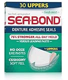 Sea-bond Denture Adhesive Wafers Fresh Mint 30 Ct (3 Pack)