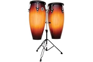 LP LATIN PERCUSSION Latin Percussion LP646NY-VSB 10-Inch and 11-Inch City Series Conga Set with Stand - Vintage Sunburst
