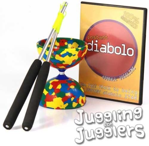 Harlequin Jester Diabolo with Aluminium handsticks + super smooth string + Instant Diabolo DVD by Jester Diabolo