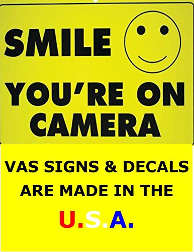 Video | Alarm | SHOPTLIFTER | Trespass | System Warning Signs & Decals | Home | Business | Live & Recorded Internet Monitoring | Surveillance | CCTV (#108-SMILE, DECAL-4PK, 108 Smile)