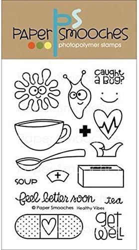 Paper Smooches Rubber 4-inch x 6-inch Clear Stamps-Healthy Vibes by Paper Smooches
