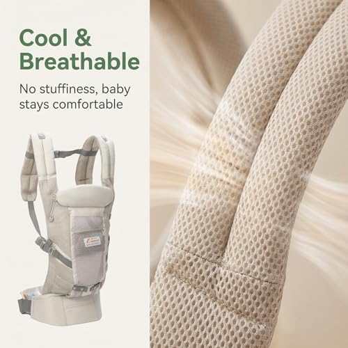 Baby Carrier for Newborn to Toddler,Infant Carrier 4-in-1 Adjustable Baby Wrap with Lumbar Support, Baby Chest Carrier All-Day Comfort, 7–66 lbs ，Natural Cotton 3 Layer Baby Muslin Square Wipes