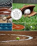 2019 Weekly and Monthly Planner: Baseball Softball Collage Daily Organizer -To Do -Calendar in Revie by All In A Day