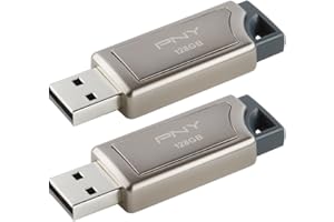 PNY PRO Elite USB 3.1 Flash Drive 128GB 2-Pack – Premium Metal Design, Up to 400MB/s Read & 180MB/s Write – Compatible with P
