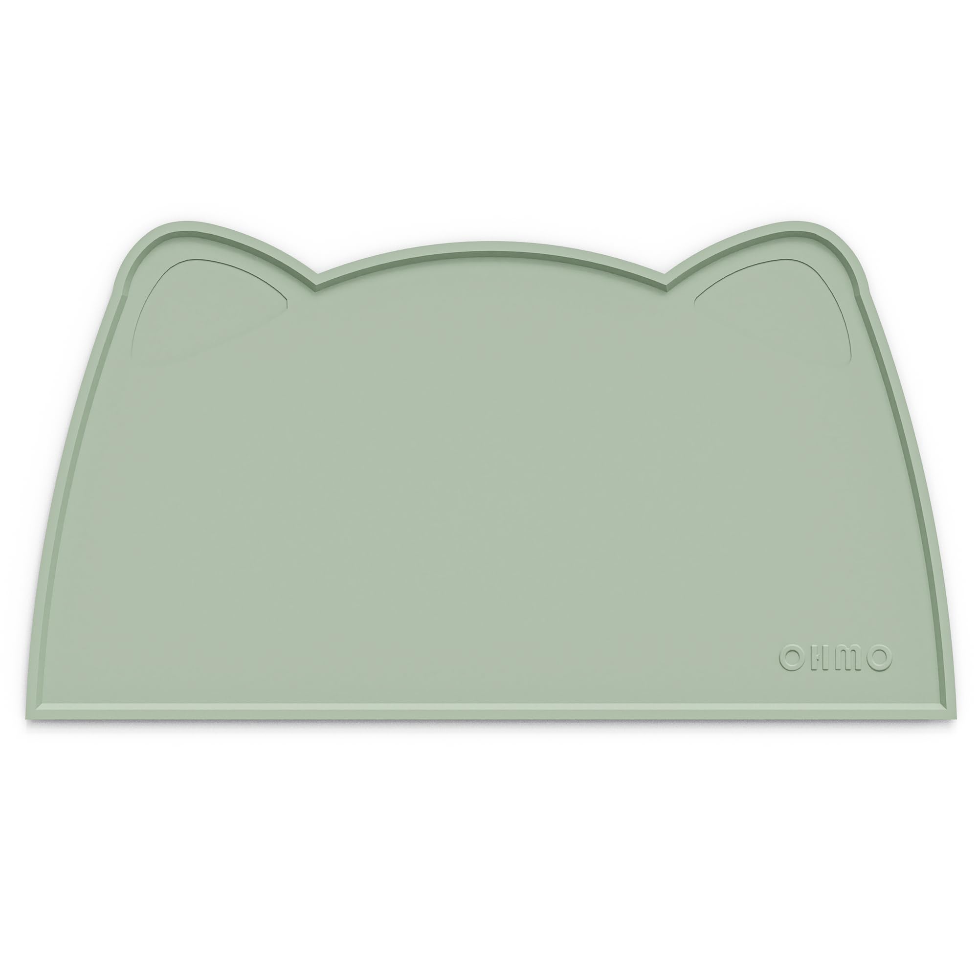 Photo 1 of OHMO - Cat Food Mat, Silicone Pet Feeding Mat for Floor Non-Skid Waterproof Dog Water Bowl Tray, Easy to Clean Pet Placemat (Sage Green, 18 * 9.8'')