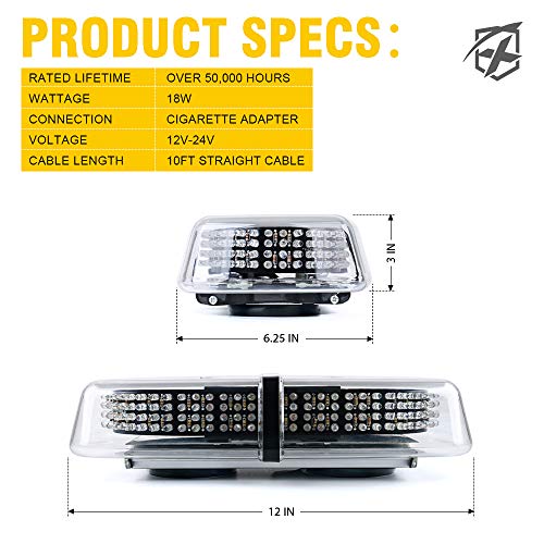 Xprite 240 LED White Roof Top LED Emergency Strobe Lights Mini Bar for