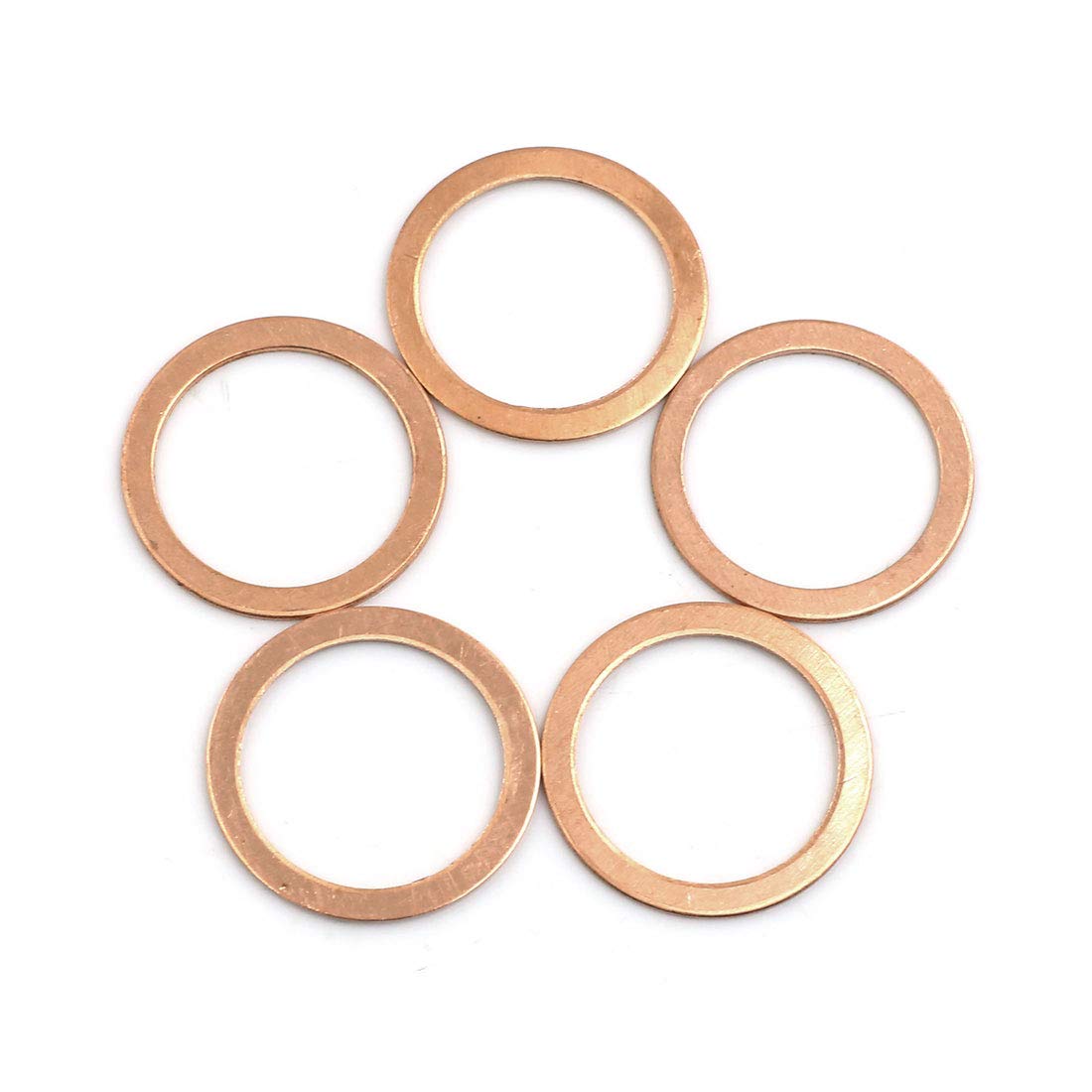 X AUTOHAUX 5pcs 25 x 32 x 1mm Copper Washers Flat Sealing Gasket Rings for Car