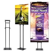 HUAZI Poster Stand Display Pedestal Sign Holder - Heavy Duty Floor Sign Stand with Base Adjustable Height Up to 75inches for Board & Foam,Black