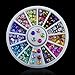 3D Nail Art Tips Crystal Glitter Rhinestone DIY Decoration Wheel 12 Colors by Team-Management