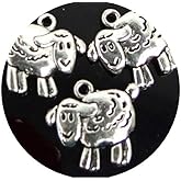 10 Sheep Charms Antique Silver Pewter Lamb Pendants 18x16mm for Jewelry Making Bracelets Necklaces Supplies for DIY Crafts Handmade Bracelets Beadwork