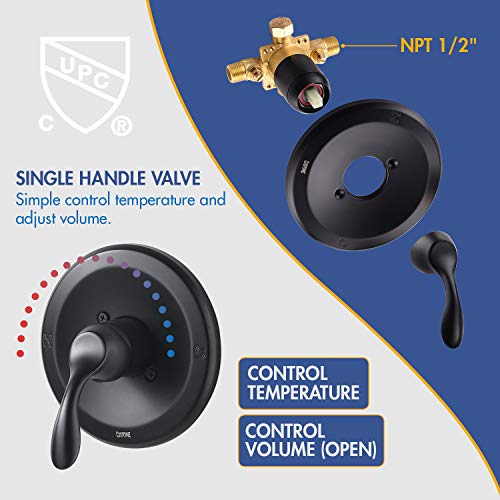 Matte Black Shower Faucet Set Complete with Handheld & Valve, DAYONE