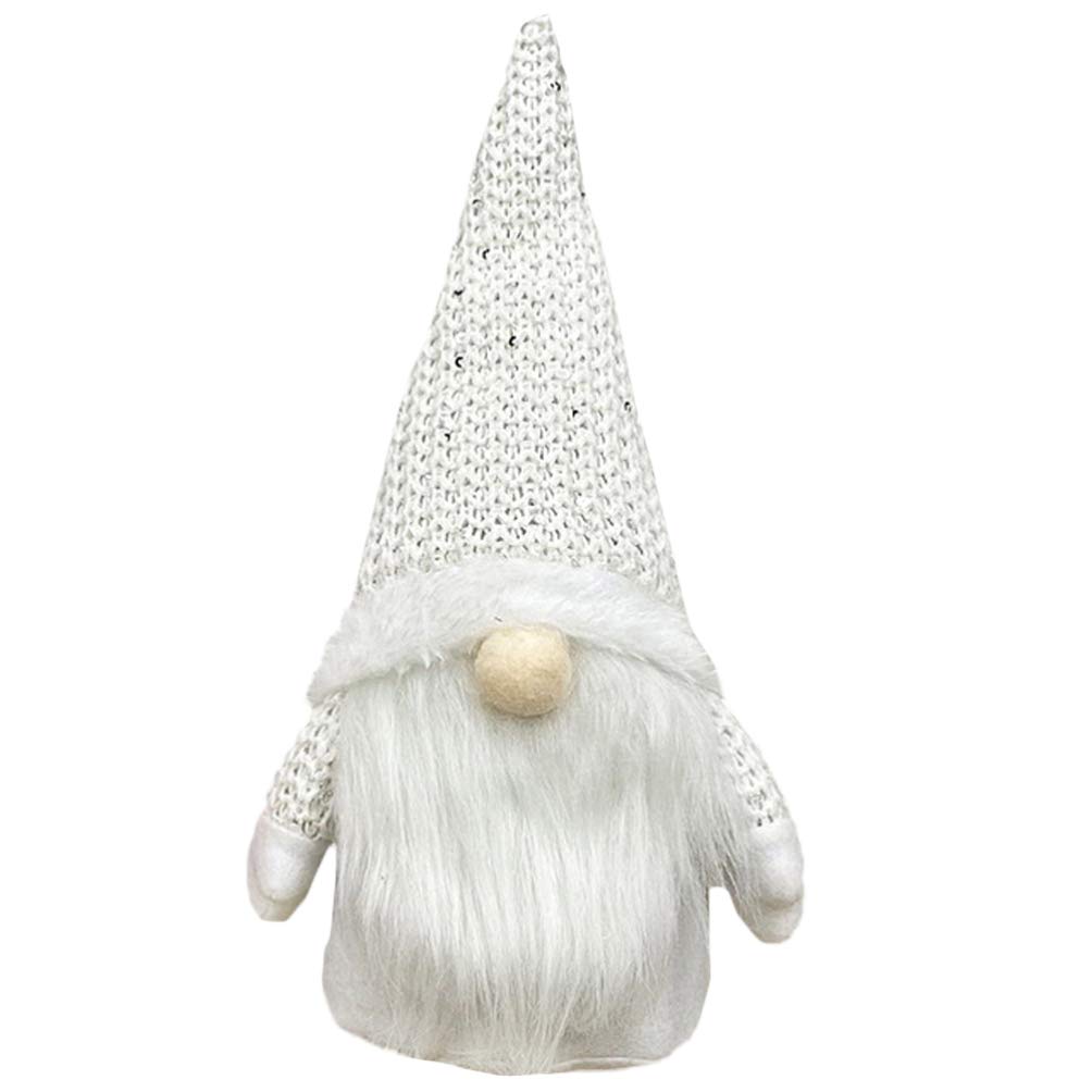 Amosfun Christmas Plush Gnomes Swedish Tomte Santa Elf Ornaments For Home Holiday Christmas Decorations Gifts (White)