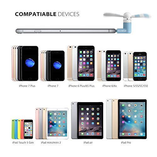 Maxonar Fan for iPhone, iPhone Fan, Portable iPhone Fan for Lightning plugs with Mobile Phone Fan Portable Dock Cool Cooler Rotating Fan attachment for Apple iPhone 7/7 Plus/6/6S Pack of 2 - Thumbnail 5