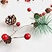 Difireo, Red Berry Garland 6.5FT 20, Pine Cone Lights