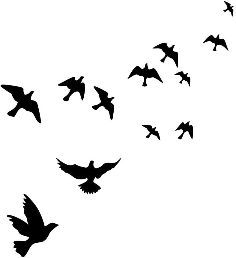 PIVBY Window Alert Bird Stickers - Protection Against Bird collisions, Black (Pack of 12 Decals)