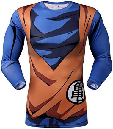 Lucky Charm Long Sleeve Stretch Shirt Dragon Ball Style Costume Fightwear for MMA BJJ Quick Dry and Flexible Feel
