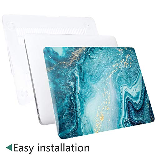 Dongke Plastic Hard Case & Keyboard Cover & Screen Protector Only Fit for MacBook Air 13 Inch Model A1466 / A1369 (2010-2017 Release), Abstract Ocean
