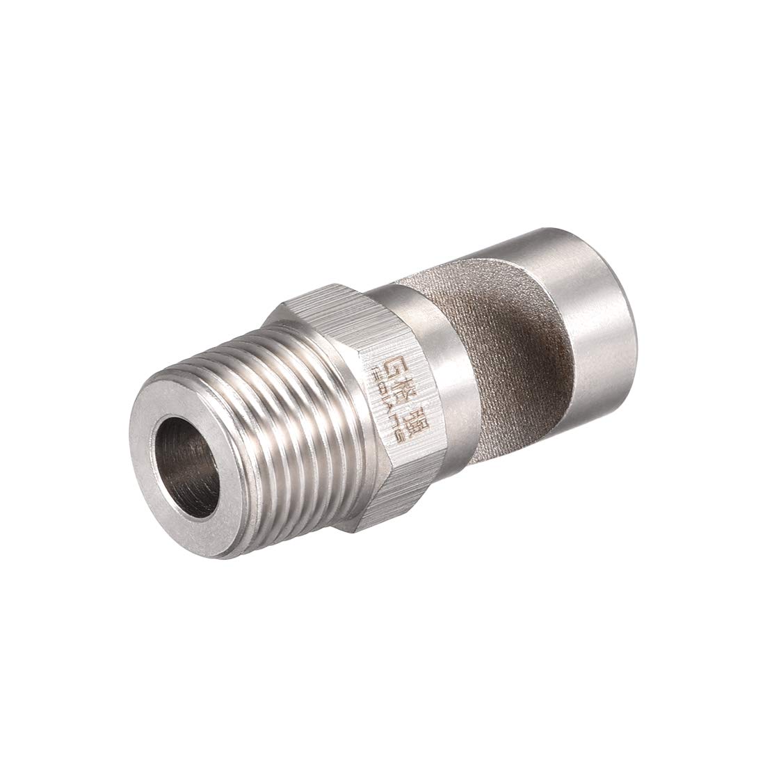 sourcing map Floodjet Tip, 3/8BSPT Stainless Steel Wide Angle Flat Fan Nozzle