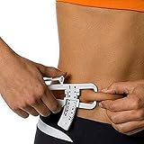 HemeraPhit Personal Body Fat Tester Body Calculator Caliper Fitness Clip Fat Measurement Tool with Slim Chart Keep and Skinfold Test Instrument (Cream)