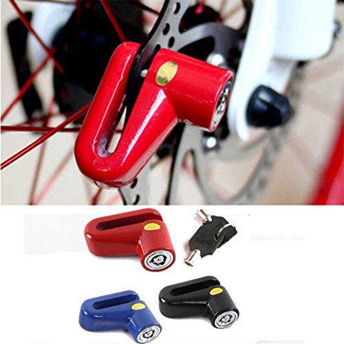 Ecosin Security Anti Theft Heavy Duty Motorcycle Bicycle Moped Scooter Disk Rotor Lock (Red)