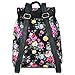 Vbiger Canvas Backpack for Women & Girls Boys Casual Book Bag Sports Daypack (Black（Floral）)