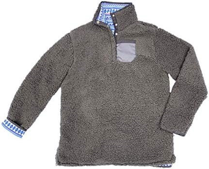 monogrammed reversible sherpa pullover