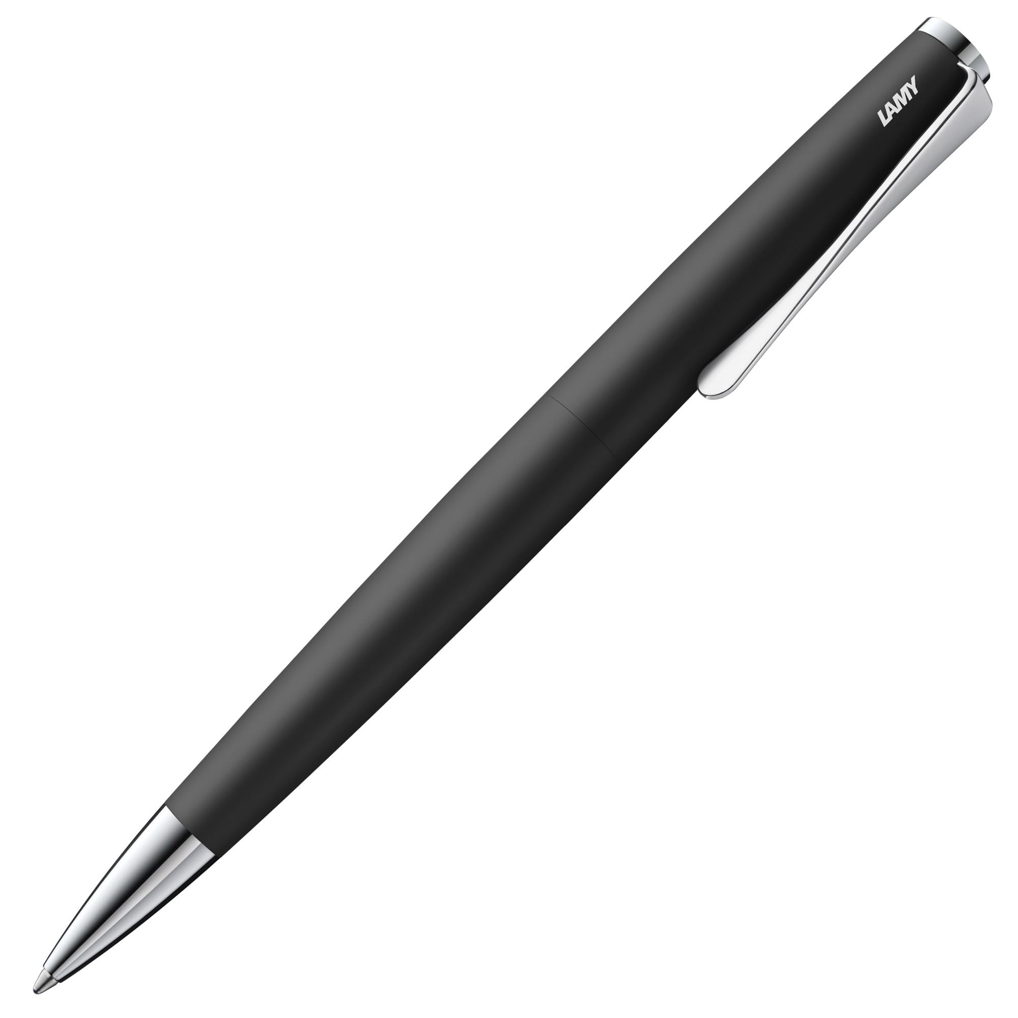 Lamy studio black - ballpoint pen in elegant stainless steel casing - with propeller-shaped clip - incl. giant refill M 16 in line width M in black