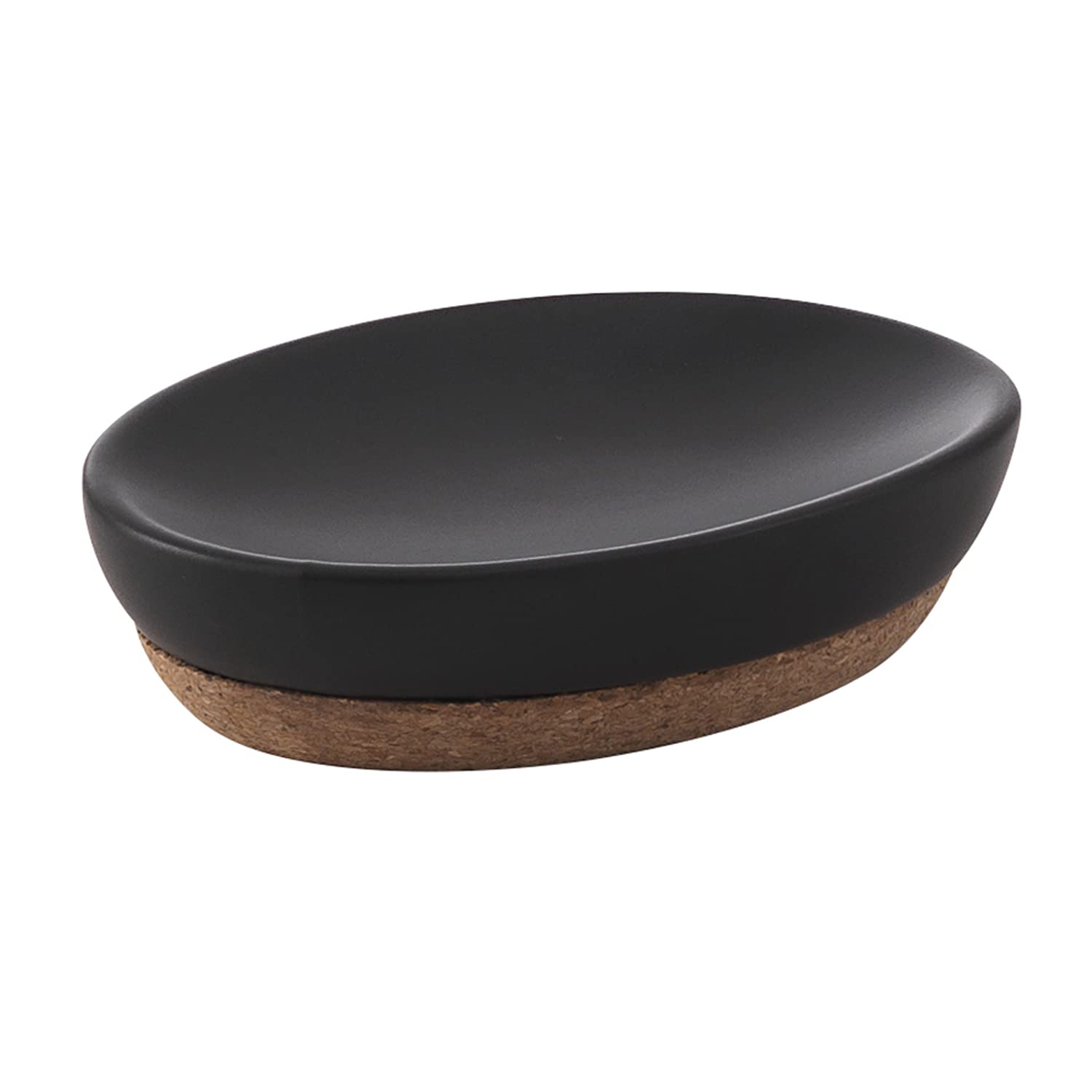 Gedy G-Canberra, Measures and weight: 3X13X9.5 CM & 0.2 kg, Solid soap holder made of ceramic and cork, Black finish, R&D design, 2 years warranty, Unica