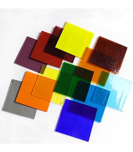 Binari Glass Studio 4 Inch Clear Fusible Glass Squares – COE 96, 4 Pack For Microwave Kilns & Crafts - View #8