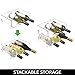 mDesign Stackable Plastic 3 Bottle Refrigerator Wine Rack - Kitchen Storage Organizer for Champagne, Wine or Water Bottles - Stacking Wine Organizer for Fridge - Ligne Collection - 4 Pack - Clear