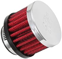 K&N 62-1370 Vent Air Filter / Breather: Vent Air Filter/ Breather; 1 in (25 mm) Flange ID; 1.5 in (38 mm) Height; 2 in (51 mm) Base; 2 in (51 mm) Top