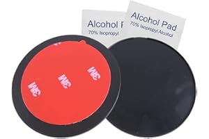 Randconcept - 70mm Adhesive Dashboard Pad Mounting Disk with adhesive for Suction Cup Phone Mount & for Garmin GPS Suction Mount | 2.76" Wide Diameter 2 Pcs