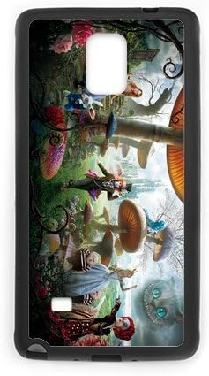 Personalized Note 4 Hard TPU Rubber Phone Case Compatible for Samsung Galaxy Note 4 IV - Alice in Wonderland Cheshire Cat (Design A76)