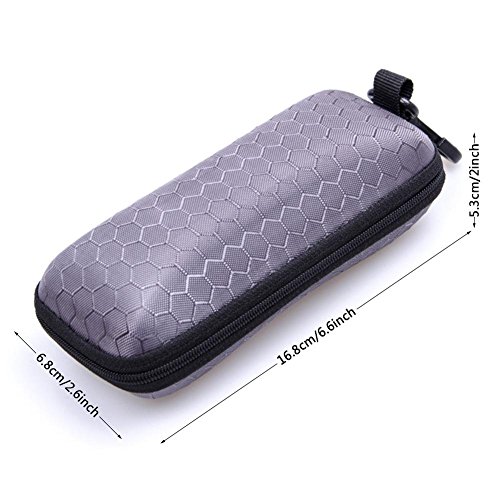 Kinbelle Sunglasses Hard Case Colorful Rectangle Zipper Eye Glasses Box Eyewear Protector Bag Holder with Hook Rose Red - Thumbnail 6