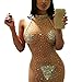 fantastic_008 Fan008 Women Sexy Lingerie Hollow Out and See Through Dress for Women Naughty Girl Sexy Mini Dress (XL) Gold