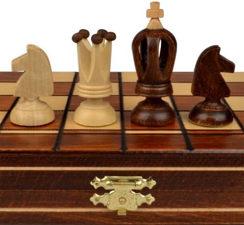 Wegiel Mini Royal European Wood International Chess Set - 12-1/4'' x 12-1/4